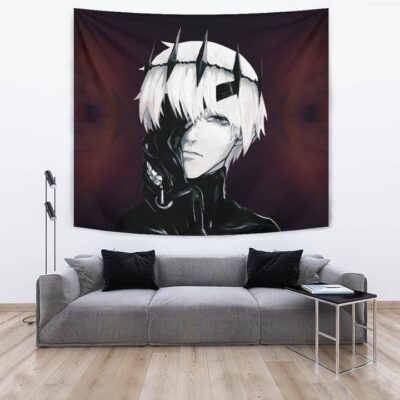 Tokyo Ghoul Anime Tapestry - Hansome King Ken Kaneki Black Diamond Crown Tapestry Wall Hanging 3 Tokyo Ghoul Anime Tapestry Hansome King Ken Kaneki Black Diamond Crown Tapestry Wall Hanging 3