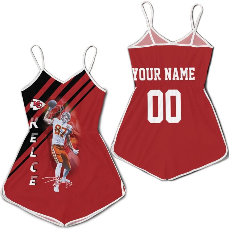 Travis Kelce Kansas City Chiefs 3d 1 Personalized Romper RJ01910