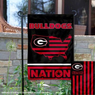 UGA Bulldogs Garden Flag with USA Country Stars and Stripes GF00502