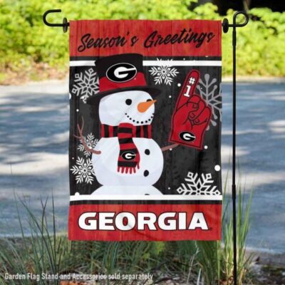 UGA Bulldogs Holiday Winter Snowman Greetings Garden Flag GF00512