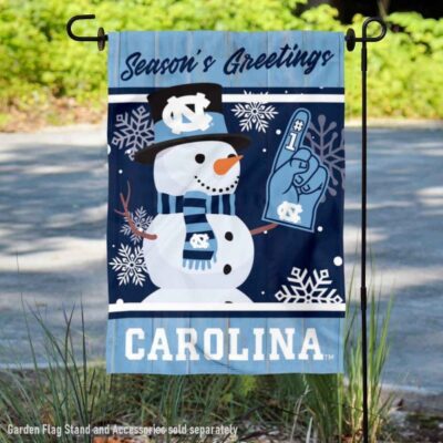 UNC Holiday Winter Snowman Greetings Garden Flag GF01384