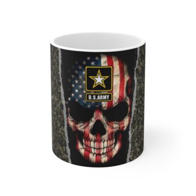 US Army Punisher Skull w/American Flag Mug