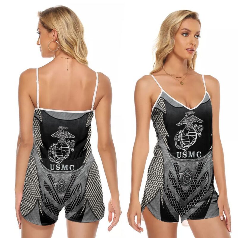 United States Marine Corps Usmc Armed Force Gift For Army Veteran Fans Army Veteran Lovers V-neck Romper Jumpsuit RJ00815