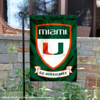 University of Miami Go Hurricanes Shield Garden Flag GF00710