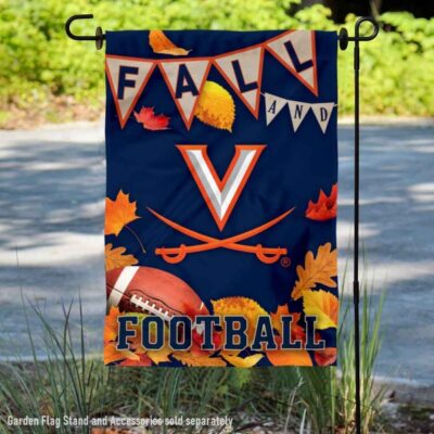 Virginia Cavaliers Fall Football Autumn Leaves Decorative Garden Flag GF01050