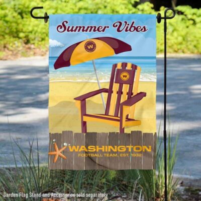 Washington Football Team Summer Vibes Double Sided Garden Flag GF00300