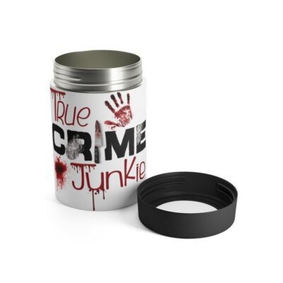 White True Crime Junkie Stainless Steel Can Holder 4