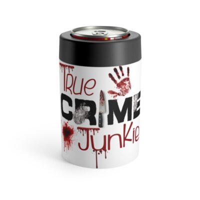 White True Crime Junkie Stainless Steel Can Holder