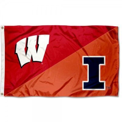 Wisconsin vs Illinois House Divided 3x5ft Wall Flag Banner Flag Outdoor Flag BF151
