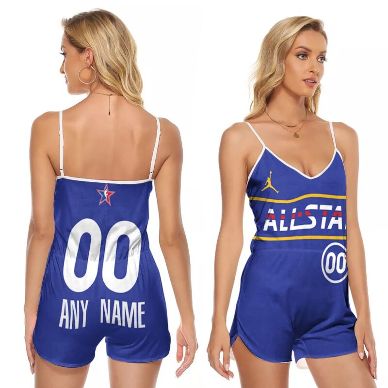 Wizards NBA Basketball 2021 All Star Eastern Conference Blue Gift For Wizards Fans V-neck Romper Jumpsuit RJ05298