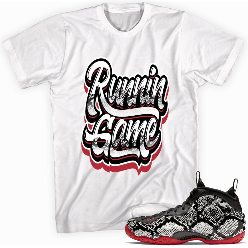 Air Foamposite One Albino Snakeskin T Shirt Runnin Game Matching Outfits 1
