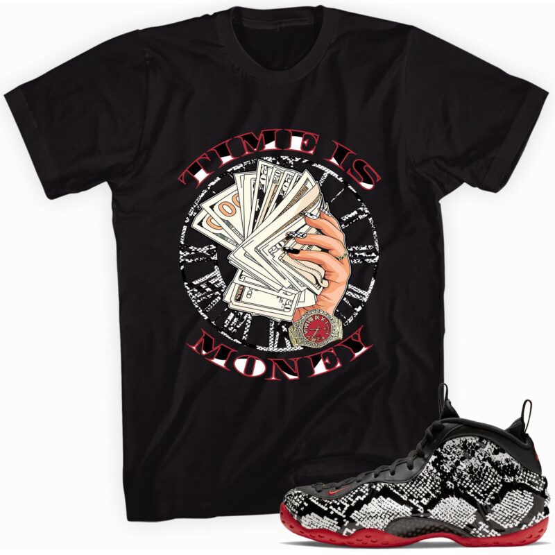 Air Foamposite One Albino Snakeskin T Shirt Time Is Money Matching Outfits 1