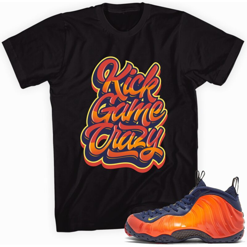 Air Foamposite One Blue Void Rugged Orange T Shirt Kick Game Crazy Matching Outfits 1