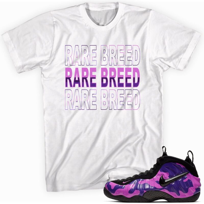 Air Foamposite One Purple Camo T Shirt Rare Breed Matching Outfits 1