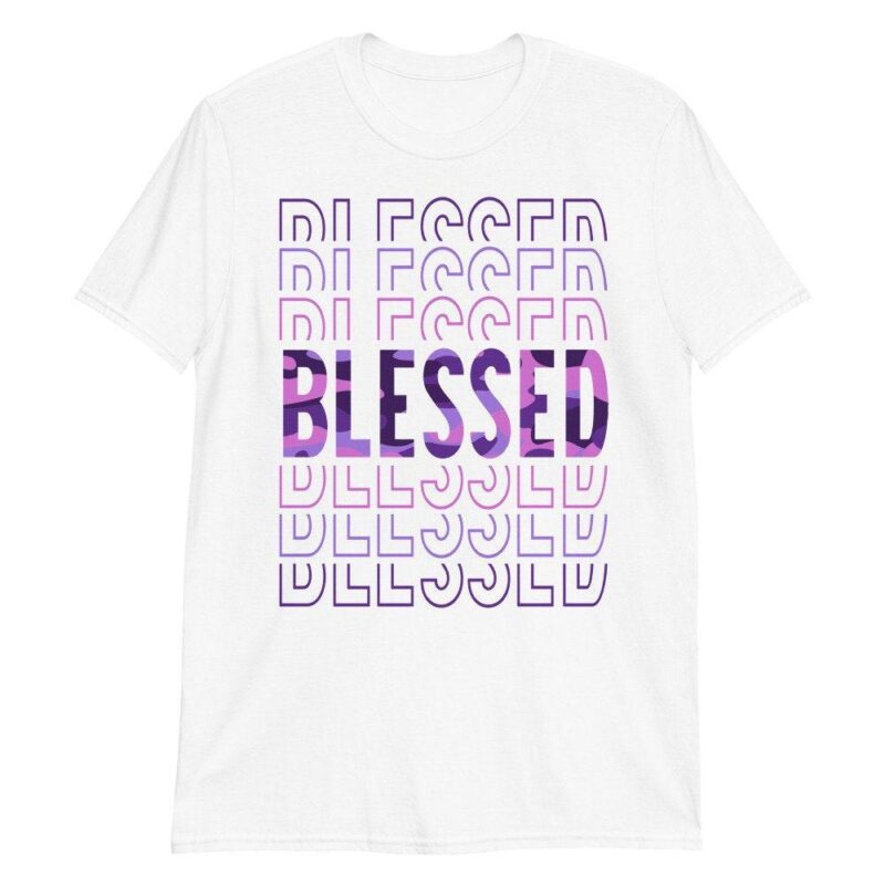 Air Foamposite One Purple Camo T Shirt So Blessed Matching Outfits 2