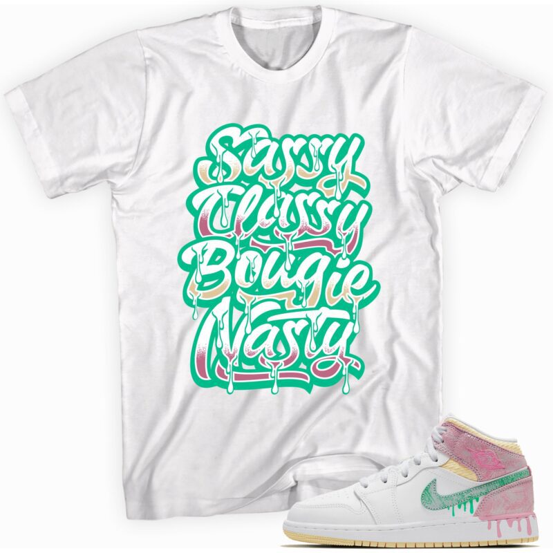 Air Jordan 1 Mid Paint Drip GS T Shirt Sassy Classy Matching Outfits 1