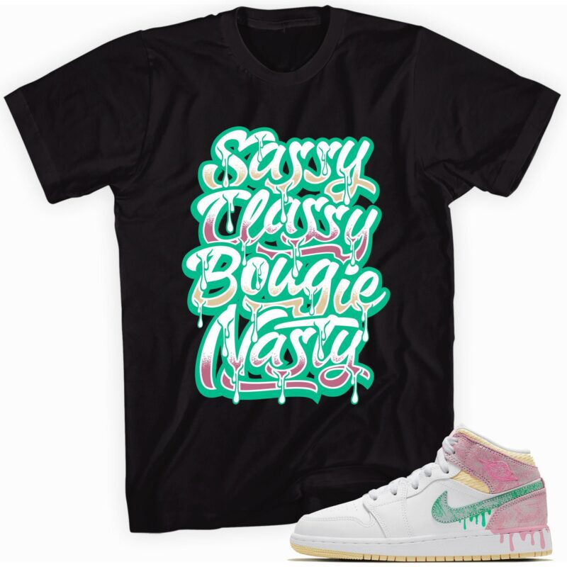 Air Jordan 1 Mid Paint Drip GS T-Shirt - Sassy Classy Matching Outfits