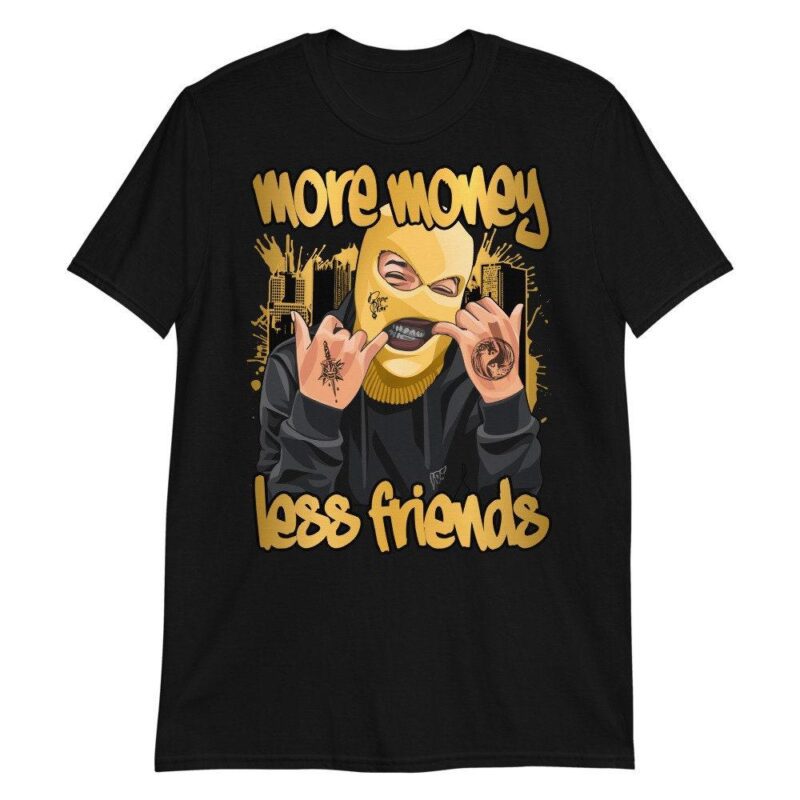 Air Jordan 1 Retro High OG Metallic Gold T Shirt More Money Less Friends Matching Outfits 2