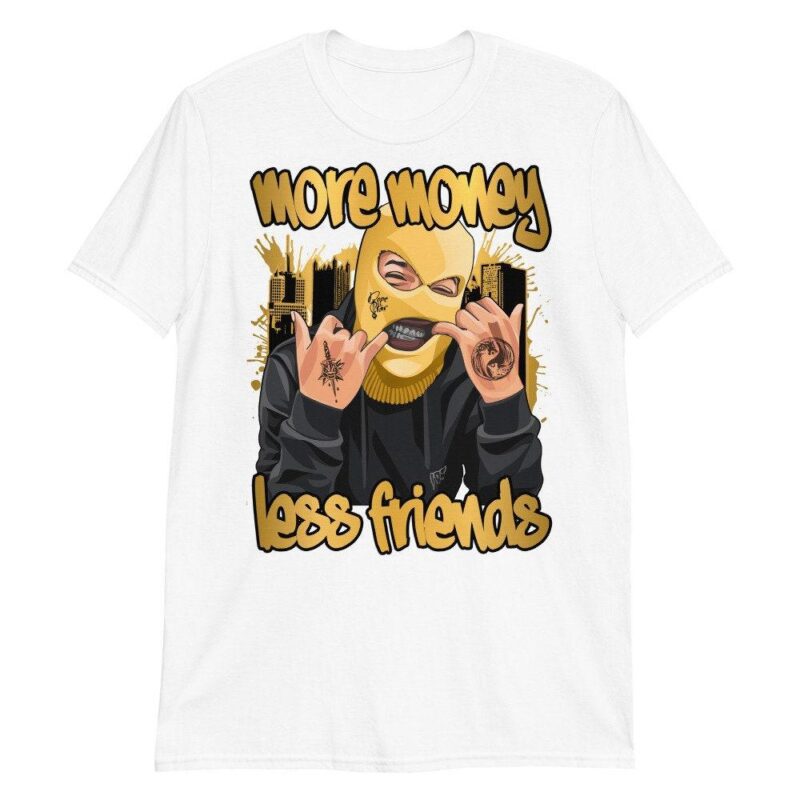 Air Jordan 1 Retro High OG Metallic Gold T Shirt More Money Less Friends Matching Outfits 3