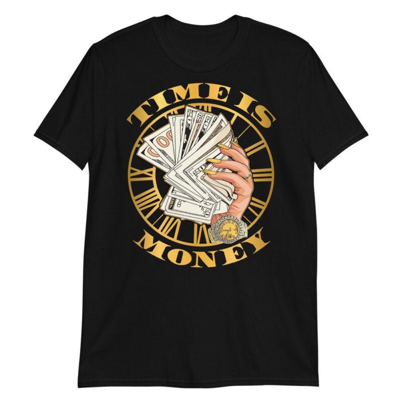 Air Jordan 1 Retro High OG Metallic Gold T Shirt Time is Money Matching Outfits 2