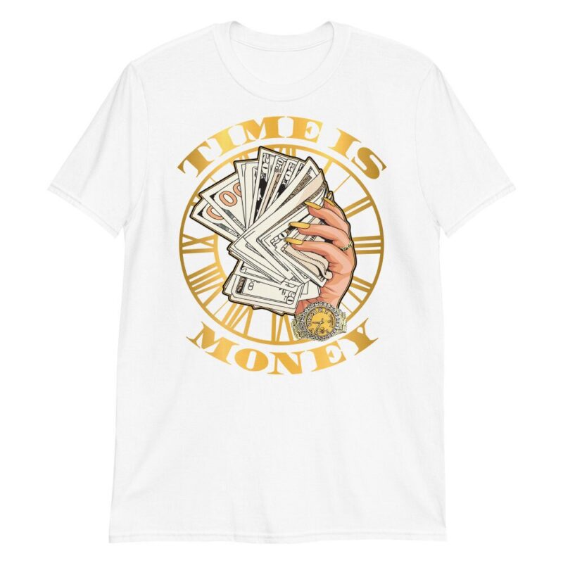 Air Jordan 1 Retro High OG Metallic Gold T Shirt Time is Money Matching Outfits 3