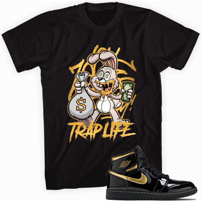 Air Jordan 1 Retro High OG Metallic Gold T Shirt Trap Rabbit Matching Outfits 1