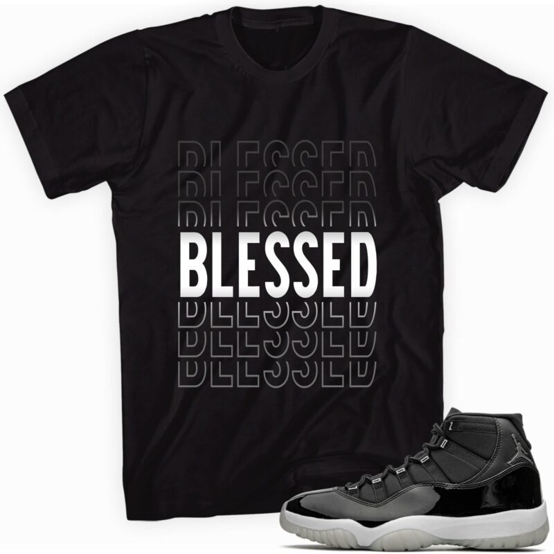 Air Jordan 11 Retro Jubilee Black T-Shirt - So Blessed Matching Outfits