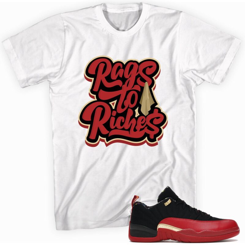 Air Jordan 12 Low SE Super Bowl LV T Shirt Rags to Riches Matching Outfits 1