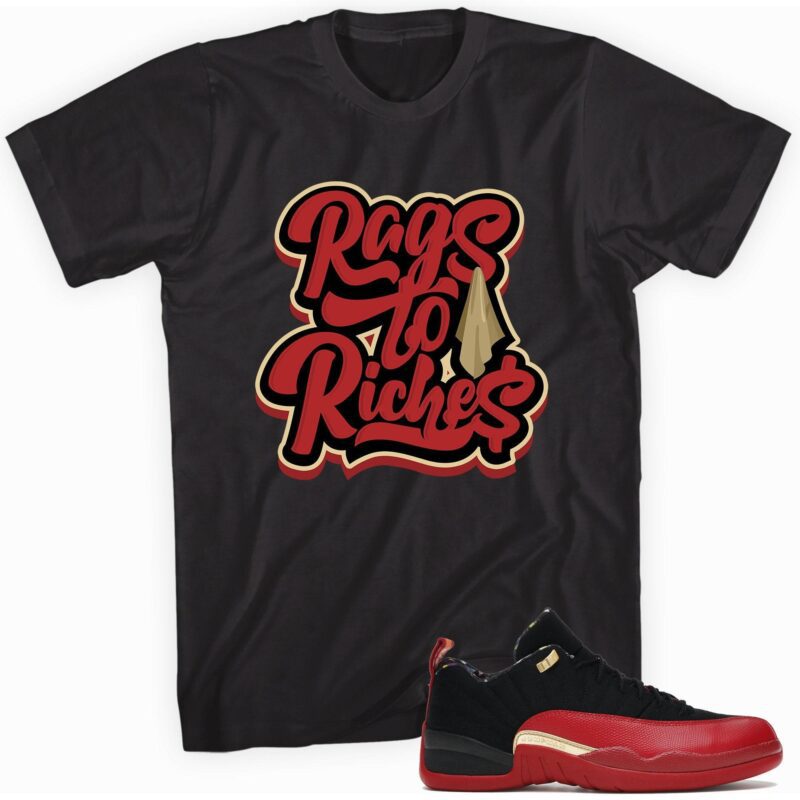 Air Jordan 12 Low SE Super Bowl LV T-Shirt - Rags to Riches Matching Outfits