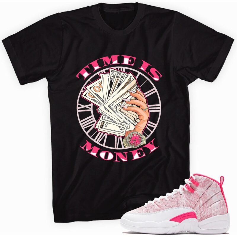 Air Jordan 12 Retro Arctic Punch Hyper Pink T Shirt Time is Money Matching Outfits 1