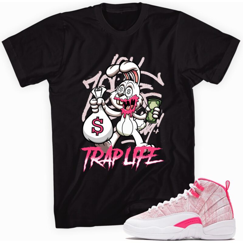 Air Jordan 12 Retro Arctic Punch Hyper Pink T Shirt Trap Rabbit Matching Outfits 1