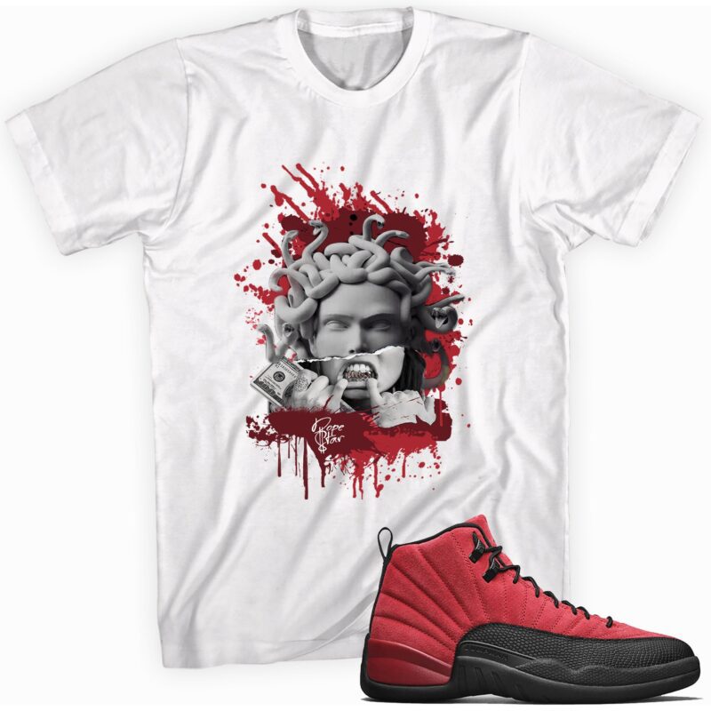 Air Jordan 12 Retro Reverse Flu Game T Shirt Medusa Matching Outfits 1