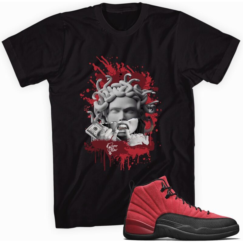Air Jordan 12 Retro Reverse Flu Game T-Shirt - Medusa Matching Outfits