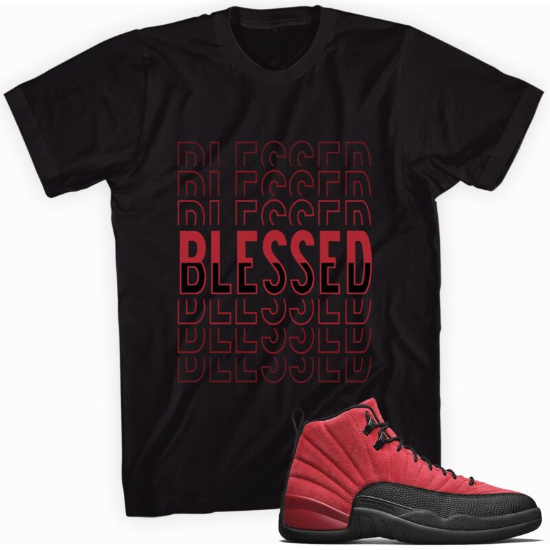 Air Jordan 12 Retro Reverse Flu Game T Shirt So Blessed Matching Outfits 1