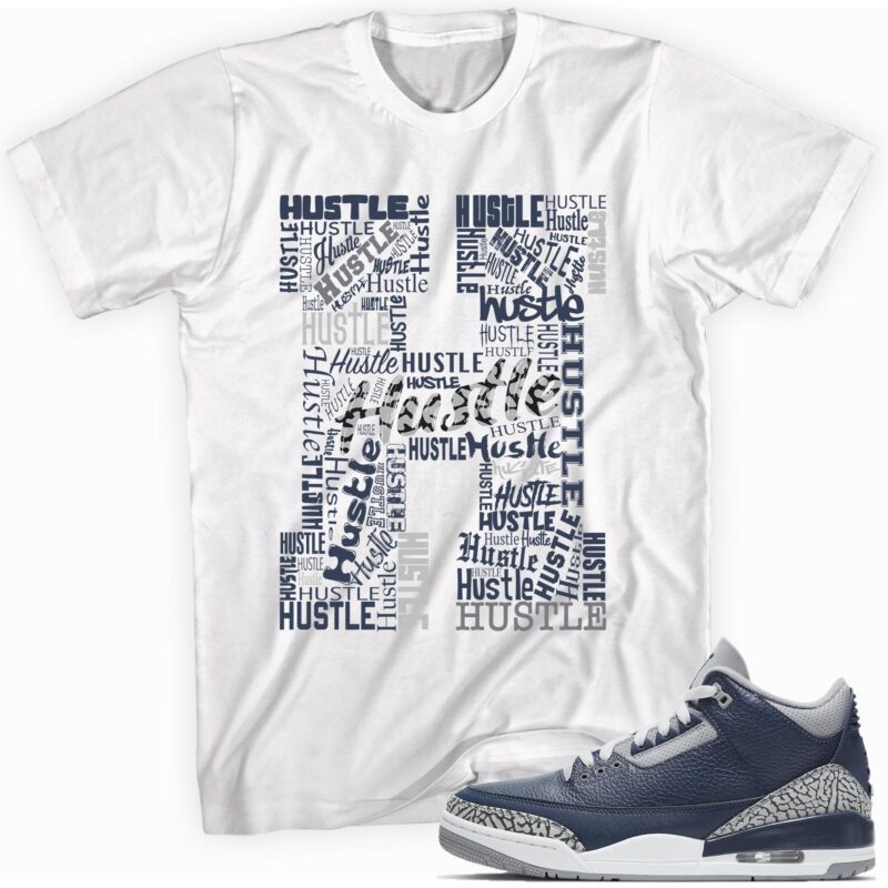 Air Jordan 3 Retro Midnight Navy T-Shirt - H for Hustle Matching Outfits