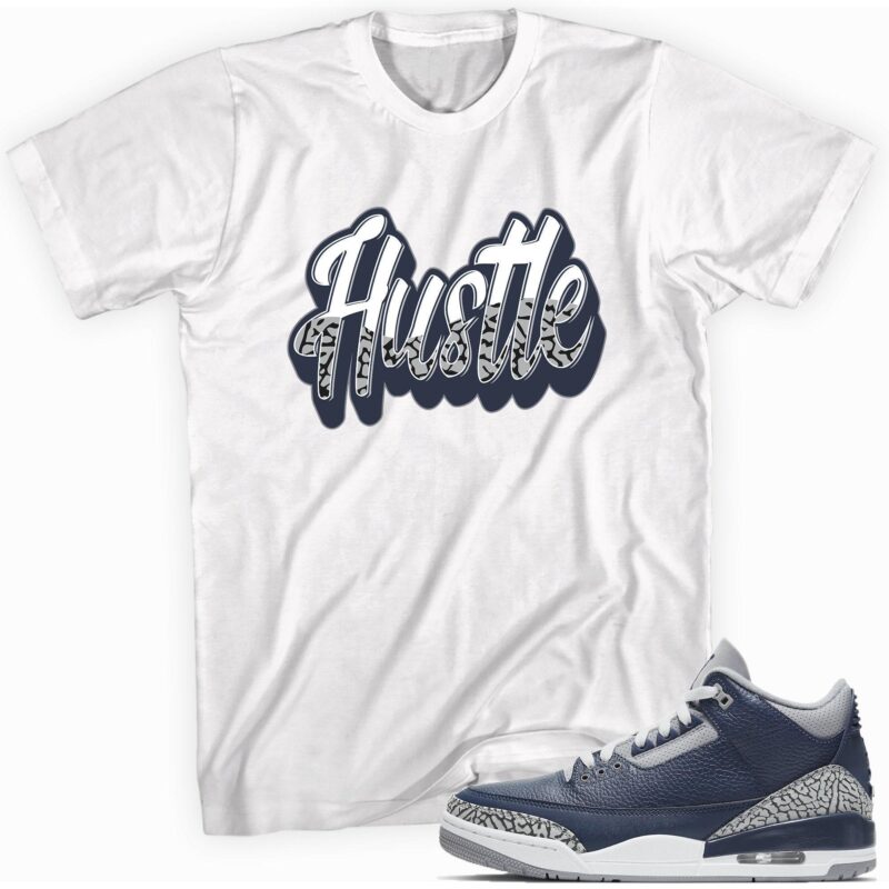 Air Jordan 3 Retro Midnight Navy T-Shirt - Hustle Matching Outfits