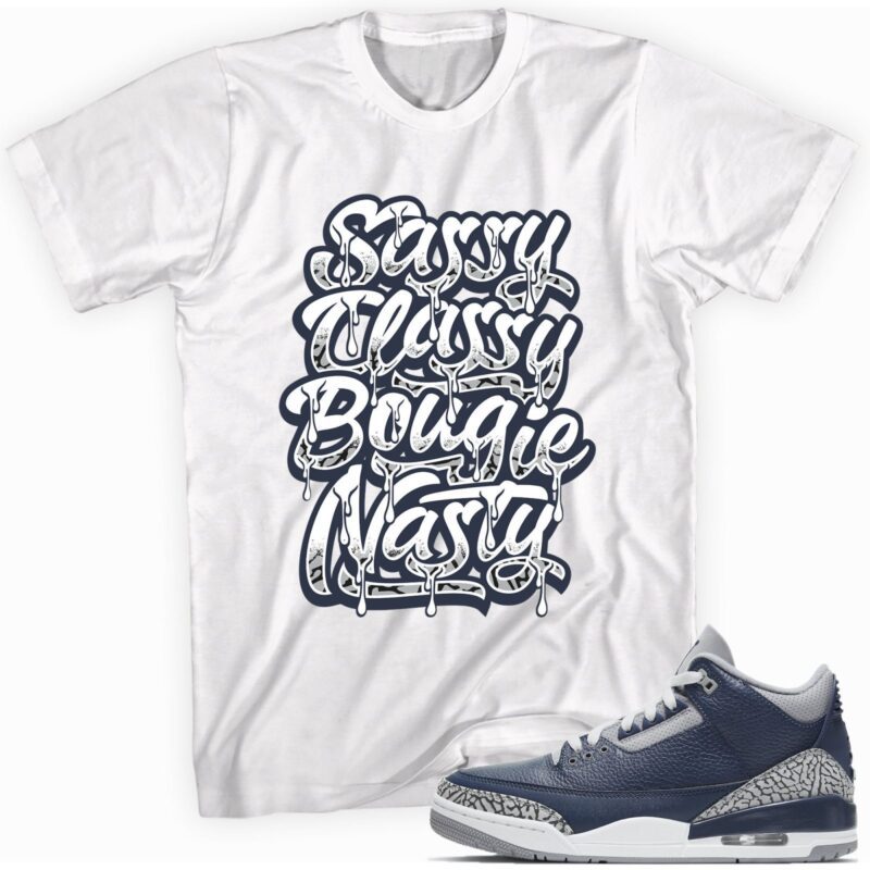 Air Jordan 3 Retro Midnight Navy T-Shirt - Sassy Classy Matching Outfits