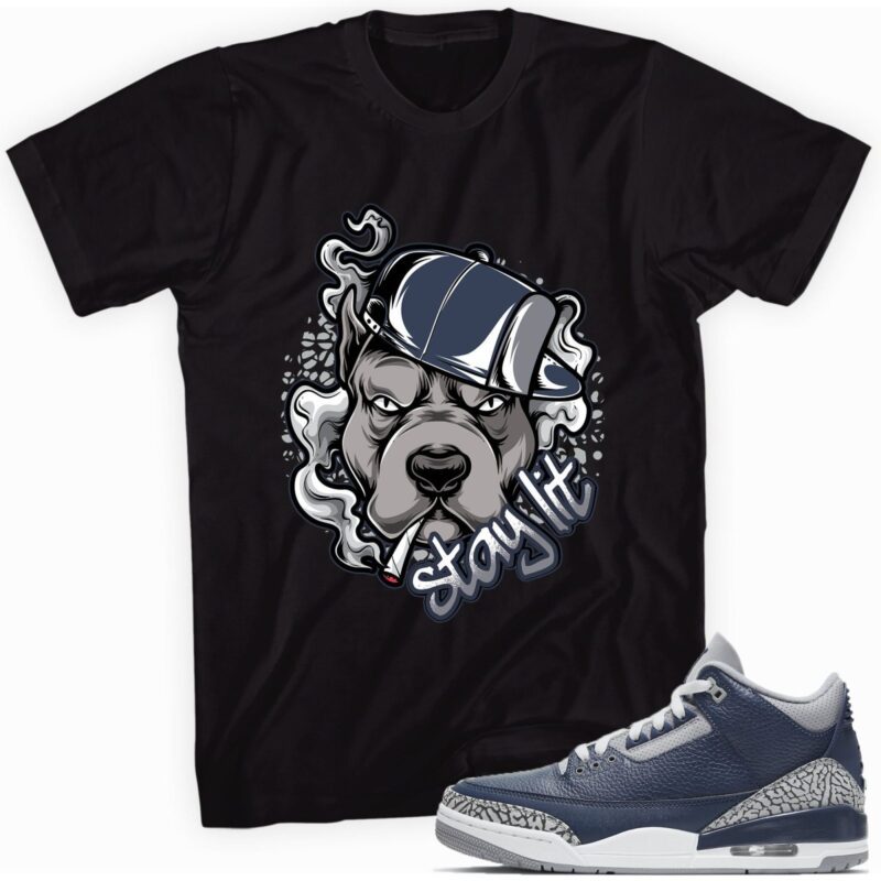 Air Jordan 3 Retro Midnight Navy T Shirt Stay Lit Matching Outfits 1