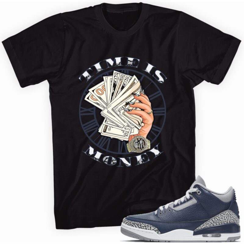 Air Jordan 3 Retro Midnight Navy T-Shirt - Time is Money Matching Outfits