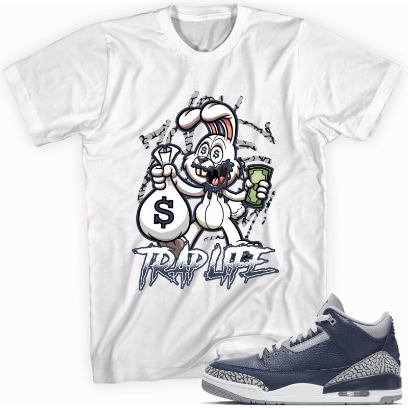 Air Jordan 3 Retro Midnight Navy T Shirt Trap Rabbit Matching Outfits 1
