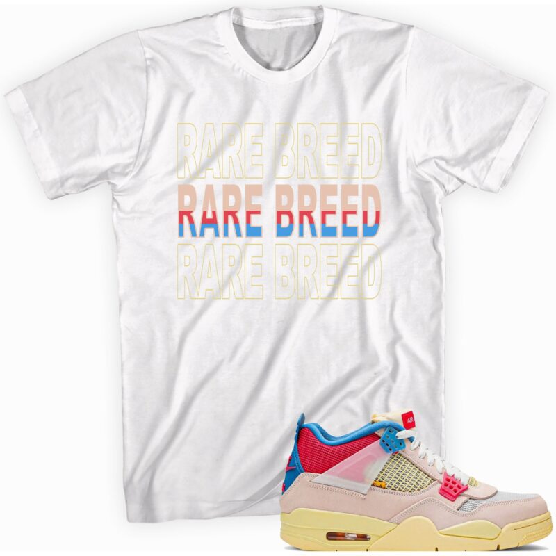 Air Jordan 4 Retro Union Guava Ice T Shirt Rare Breed Matching Outfits 1