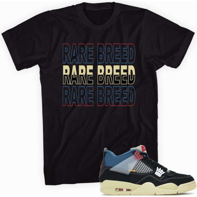 Air Jordan 4 Retro Union Off Noir T Shirt Rare Breed Matching Outfits 1
