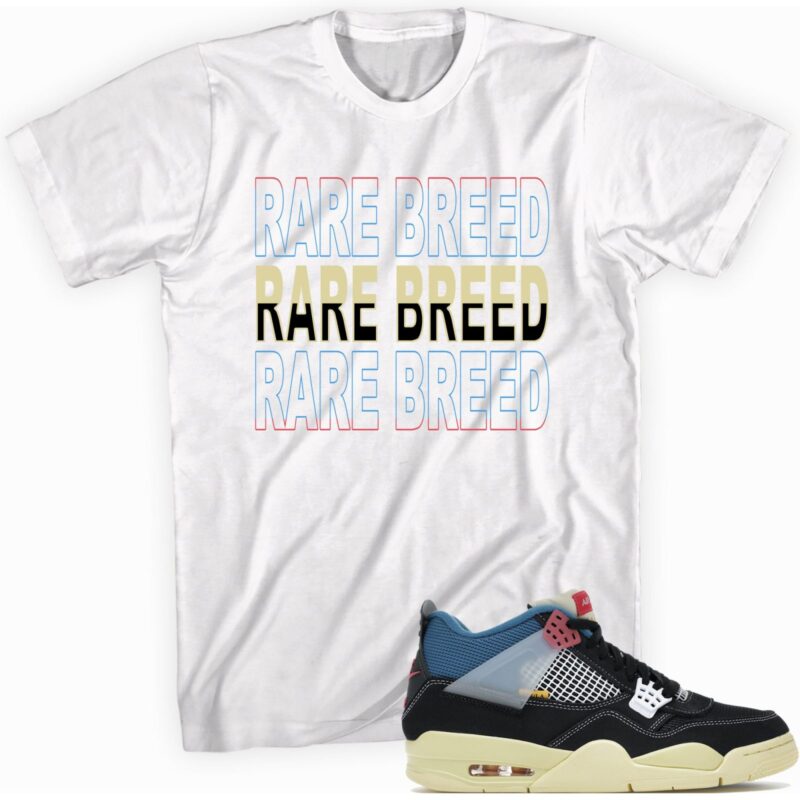 Air Jordan 4 Retro Union Off Noir T-Shirt - Rare Breed Matching Outfits