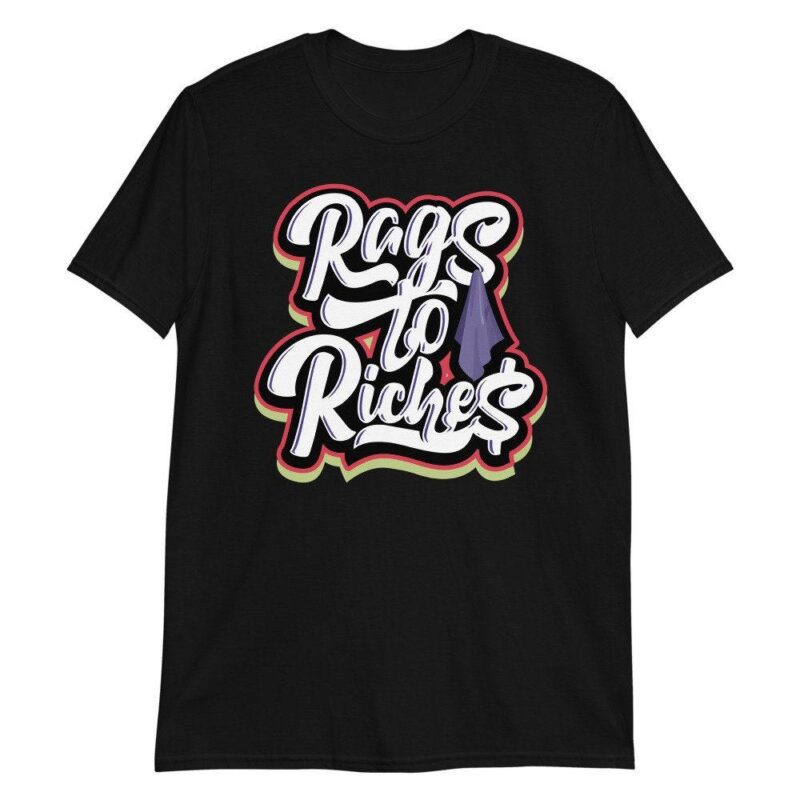 Air Jordan 5 Retro Alternate Bel Air Black T Shirt Rags to Riches Matching Outfits 3