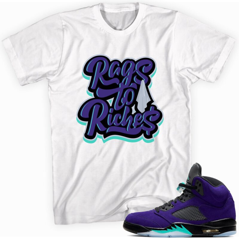 Air Jordan 5 Retro Alternate Grape T Shirt Rags to Riches Matching Outfits 1