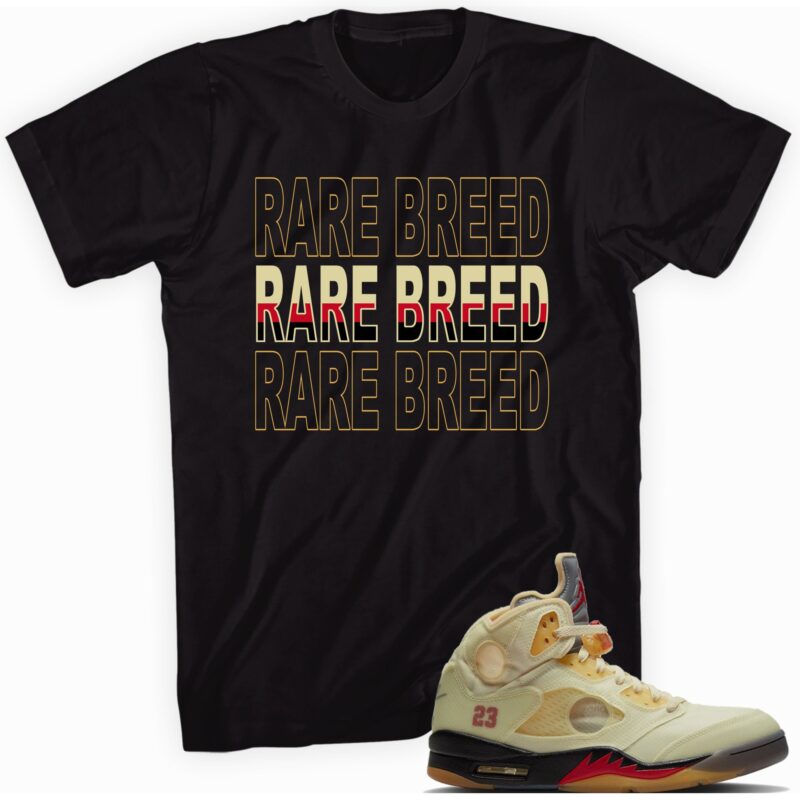 Air Jordan 5 Retro Off White Sail T-Shirt - Rare Breed Matching Outfits