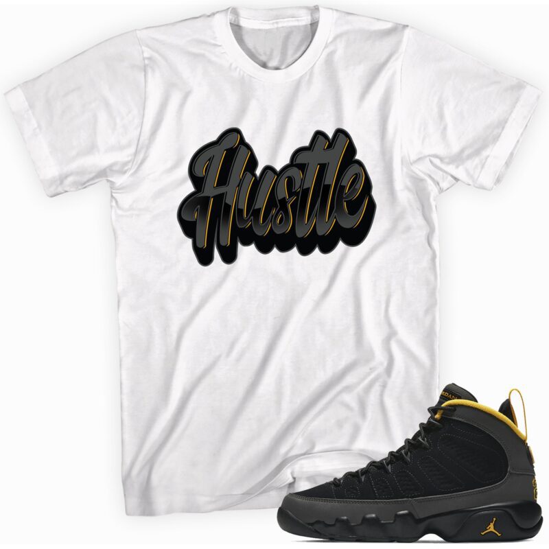 Air Jordan 9 University Gold T Shirt Hustle Matching Outfits 1
