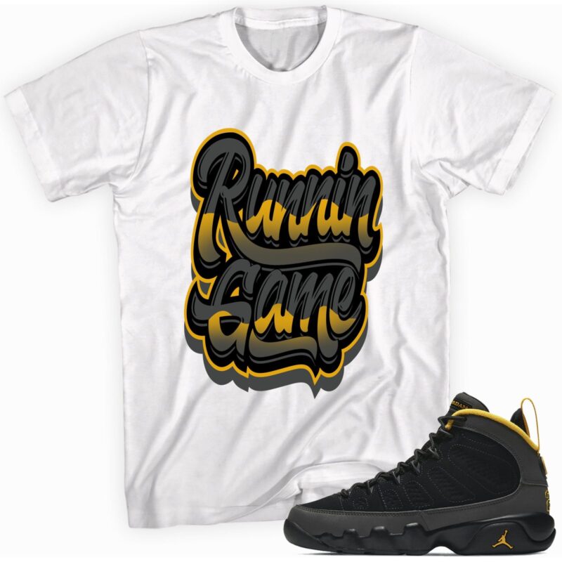 Air Jordan 9 University Gold T Shirt Runnin Game Matching Outfits 1
