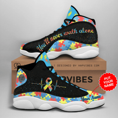 Autism Awareness Air Jordan 13 Custom Sneakers For Fans JD13023