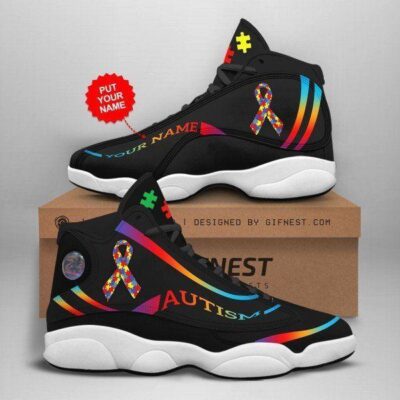Autism Awareness Air Jordan 13 Custom Sneakers For Fans JD13028